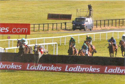 Organisedconfusion jumping the last before going on to win the Ladbrokes Irish Grand National at Ferryhouse 2011