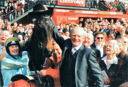 Trainer Arthur Moore and jockey Nina Carberry with winning connections of Organisedconfusion