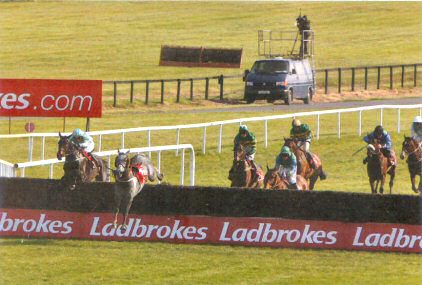 Organisedconfusion jumping the last before going on to win the Ladbrokes Irish Grand National at Ferryhouse 2011 Organisedconfusion jumping the last before going on to win the Ladbrokes Irish Grand National at Ferryhouse 2011